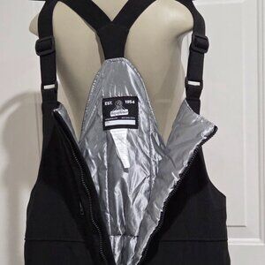 RefrigiWear Insulated Bib Overalls L Black Heavy Duty Winter Work Above Knee Zip